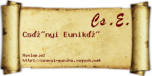 Csányi Euniké névjegykártya